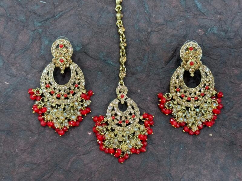 Full lariya Earring with Maang tikka