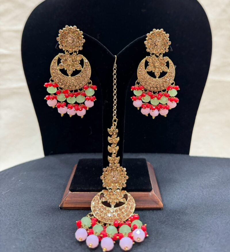 Moon Earring with Maang tikka